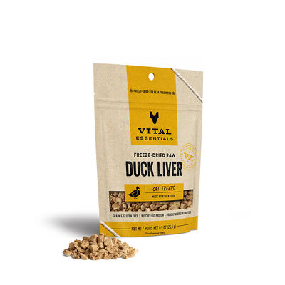 Vital Essentials Freeze-Dried Duck Liver Cat Treat, 0.9-oz