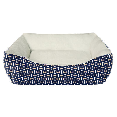 Ethical Products Sleep Zone Tossed Bones Navy Dog Bed, 26"