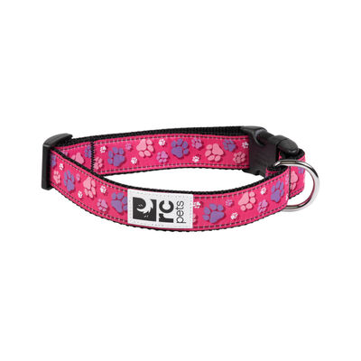 RC Pets 5/8" Dog Clip Collar Fresh Tracks Pink, Extra Small