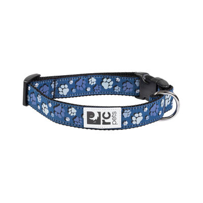 RC Pets 5/8" Dog Clip Collar Fresh Tracks Blue, Extra Small