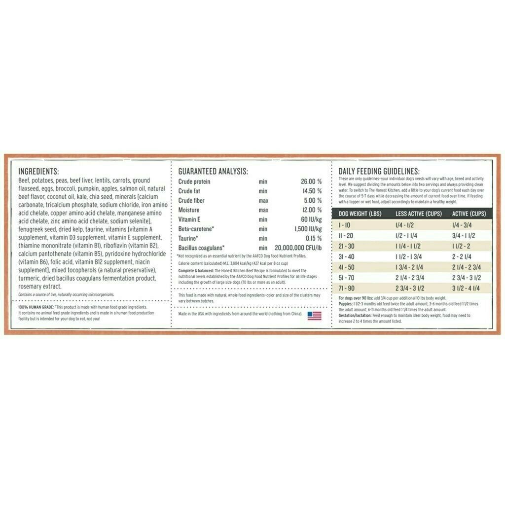 The Honest Kitchen Grain-Free Beef Whole Food Clusters Dry Dog Food, 5-lb image number null