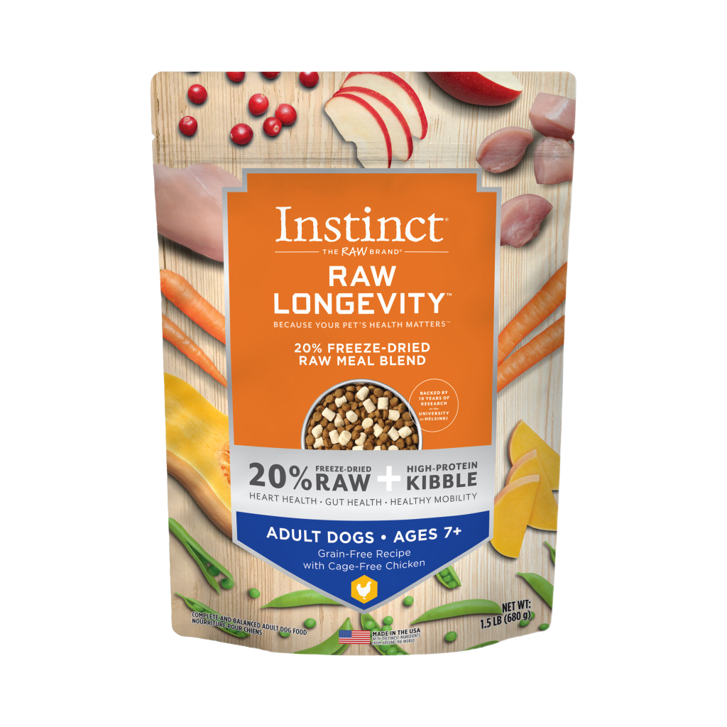 Instinct Raw Longevity&nbsp;Freeze-Dried Raw Meal Blend Grain-Free Recipe With Cage-Free Chicken&nbsp;For Adult Dogs Ages 7+ image number null