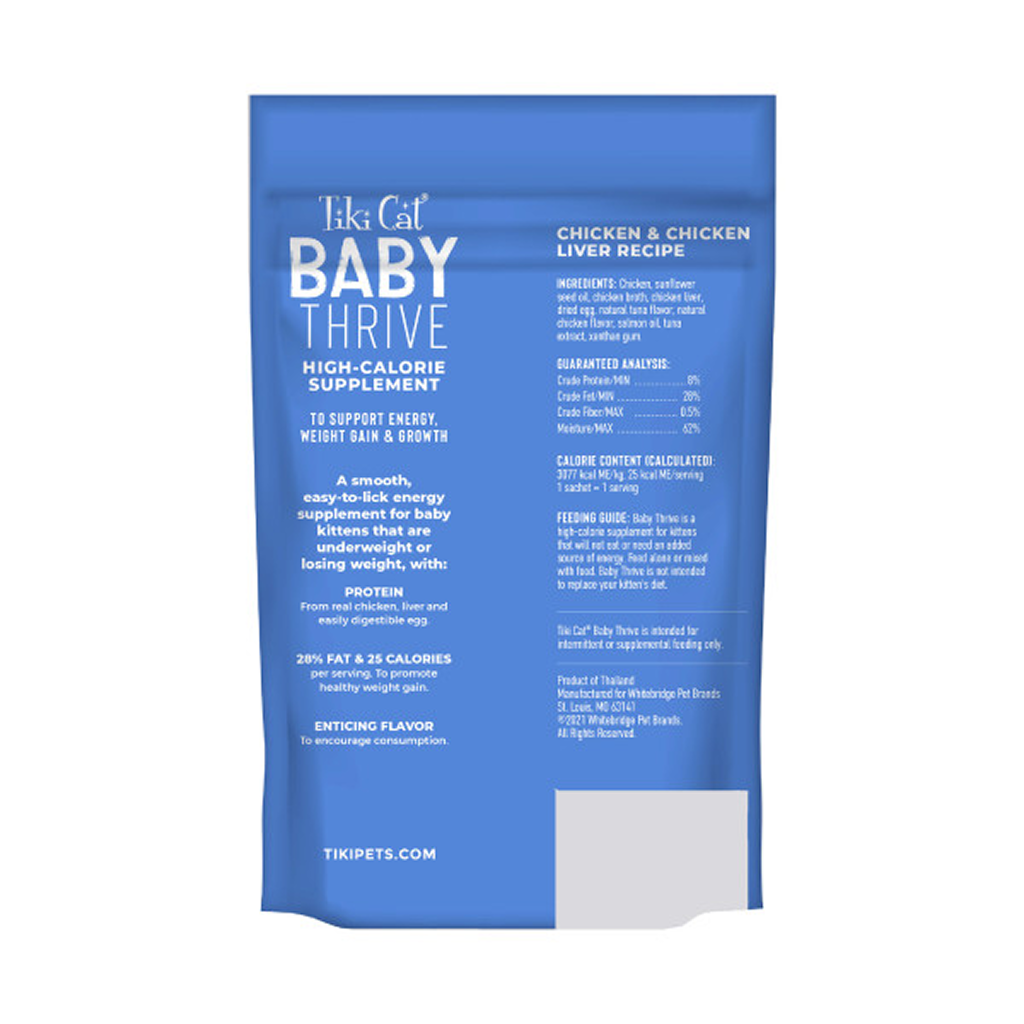 Tiki Cat Baby Thrive Wet Cat Food Chicken & Chicken Liver Pouch, 5.6-oz image number null