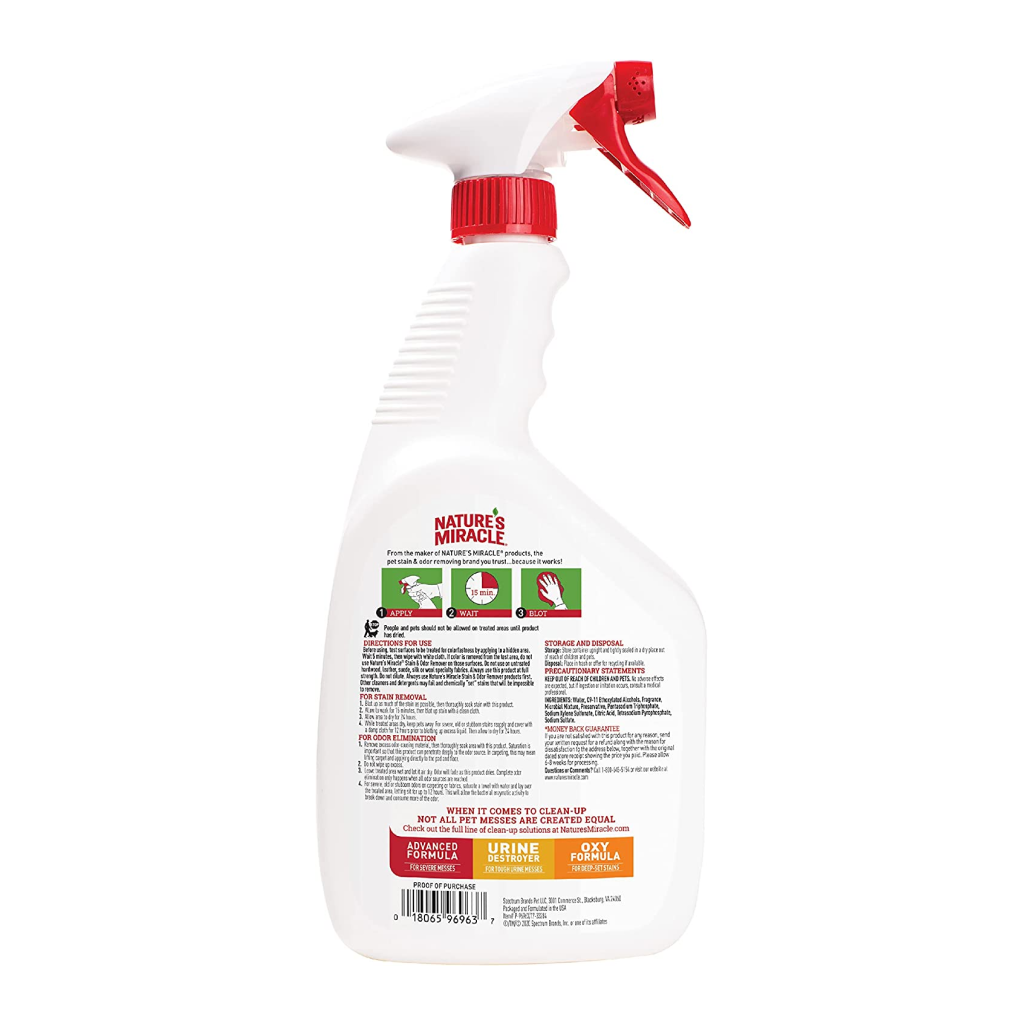Nature&rsquo;s Miracle Dog Stain And Odor Remover Spray, 32-oz image number null