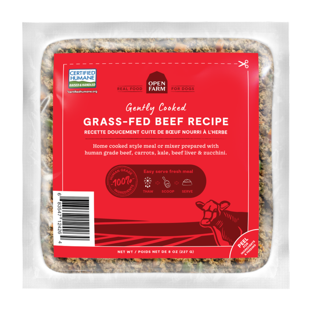 Open Farm Frozen Grass-Fed Beef Gently Cooked Recipe Human Grade Dog Food, 8-oz image number null