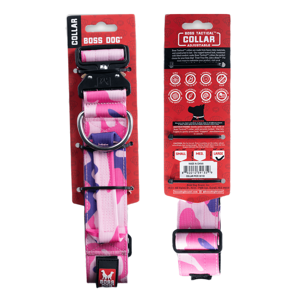 CAMO PINK COLLAR 1.5" WIDE LARGE (17"-22" ADJUSTABLE) image number null
