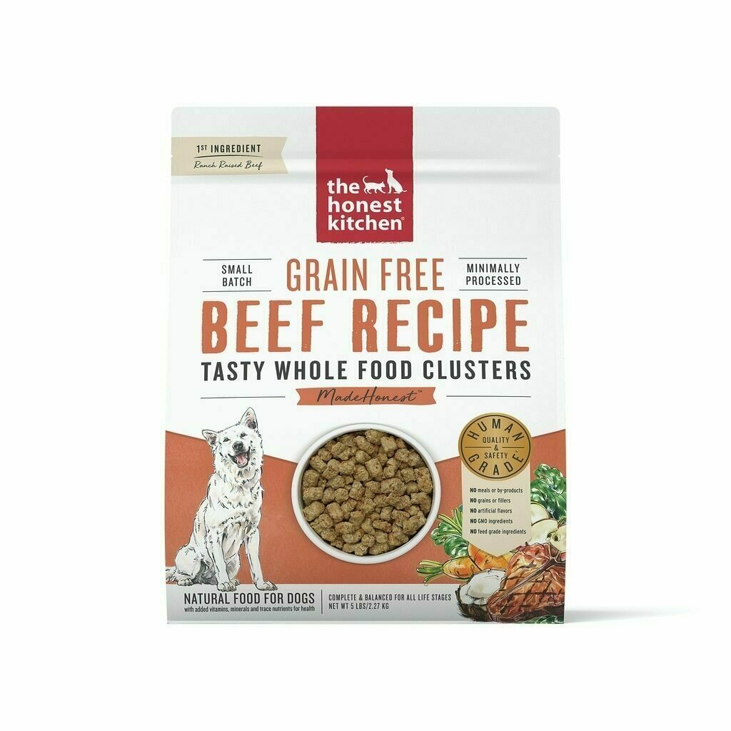 The Honest Kitchen Grain-Free Beef Whole Food Clusters Dry Dog Food, 5-lb image number null