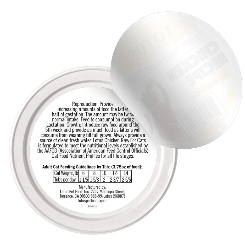 Frozen Lotus Raw Free-Range Chicken Recipe For Cats, 3.5-oz image number null